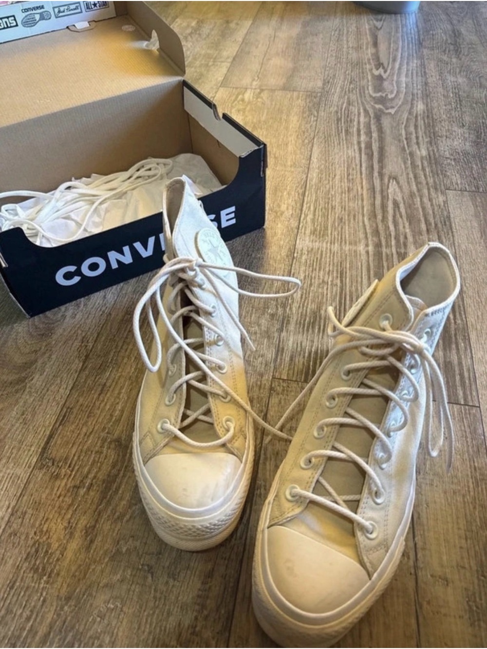 Converse Women's High Top Sneakers in Cream